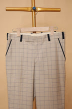 Men’s Beige Checked Ethnic Co-Ord Set