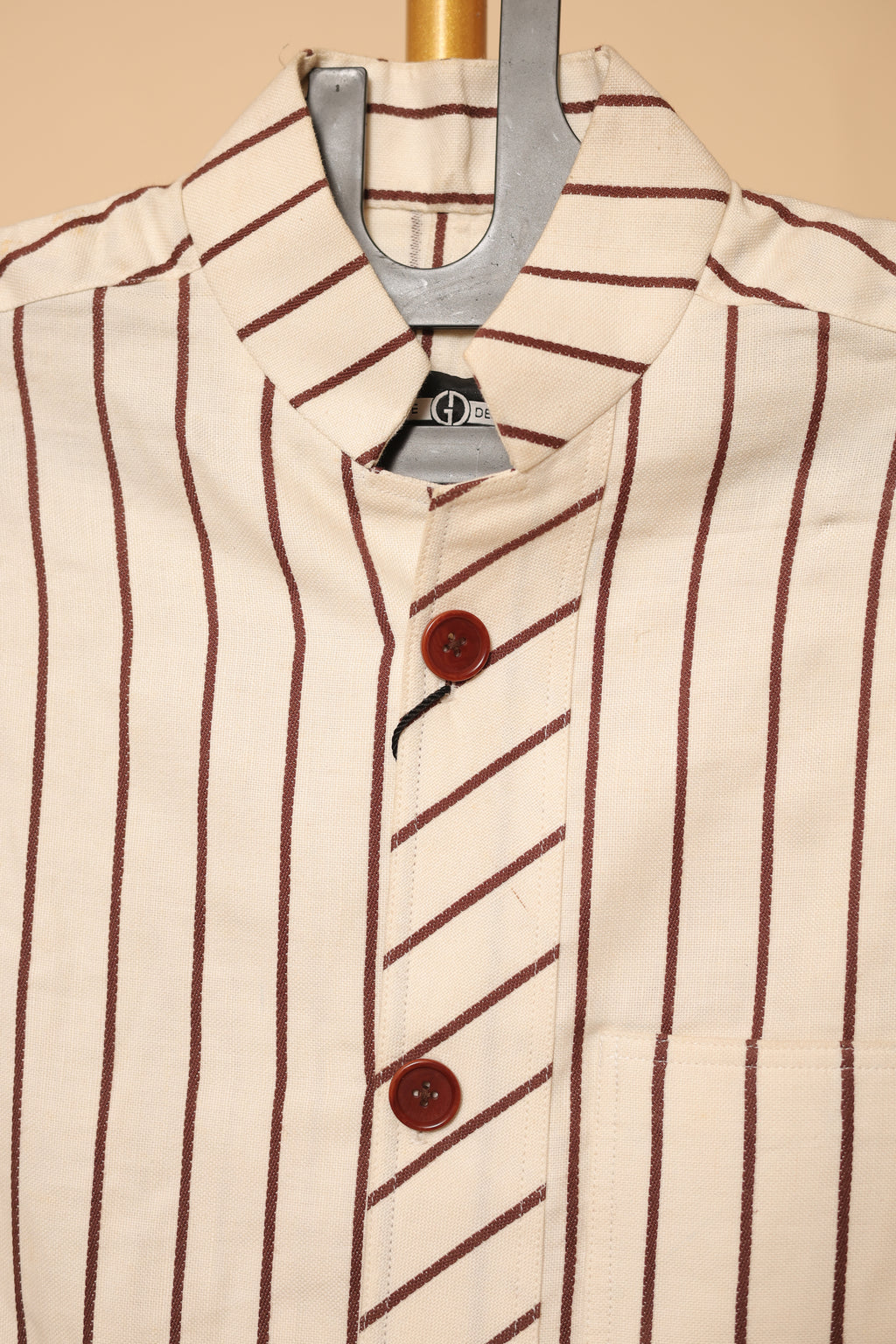 Men’s Cream & Brown Striped Designer Jacket