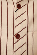 Men’s Cream & Brown Striped Designer Jacket