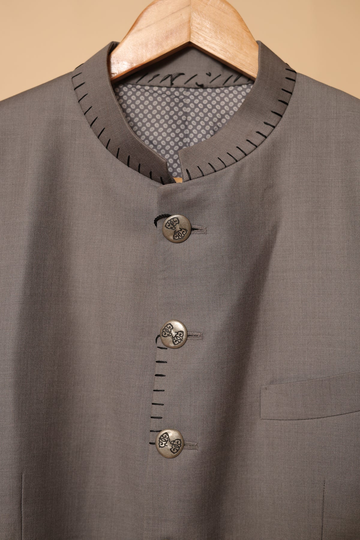 Men’s Grey Classic Bandhgala Jacket