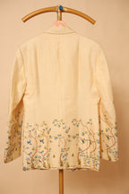 Men’s Cream Floral Printed Designer Blazer