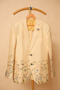 Men’s Cream Floral Printed Designer Blazer
