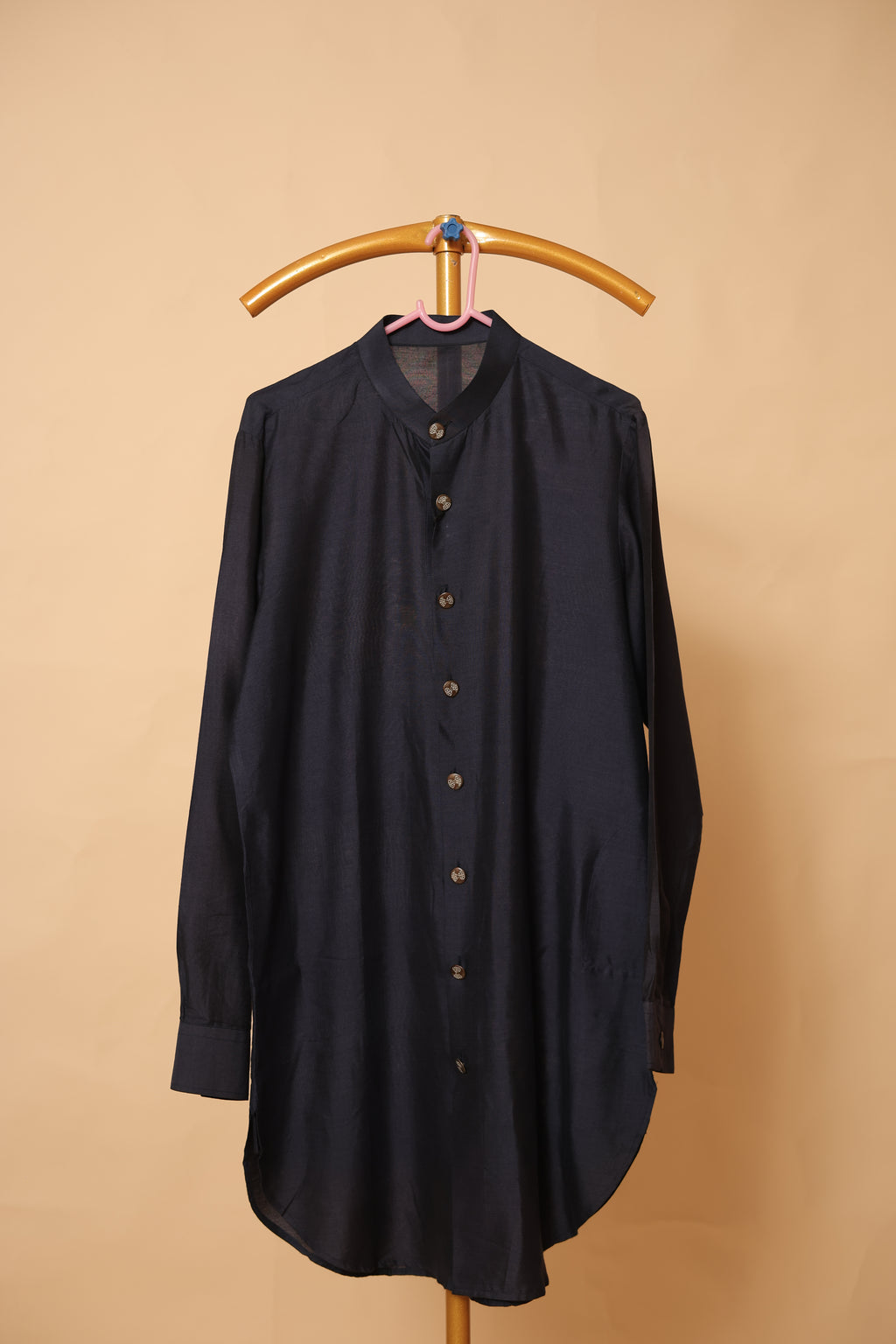 Men’s Black Button-Down Designer Kurta
