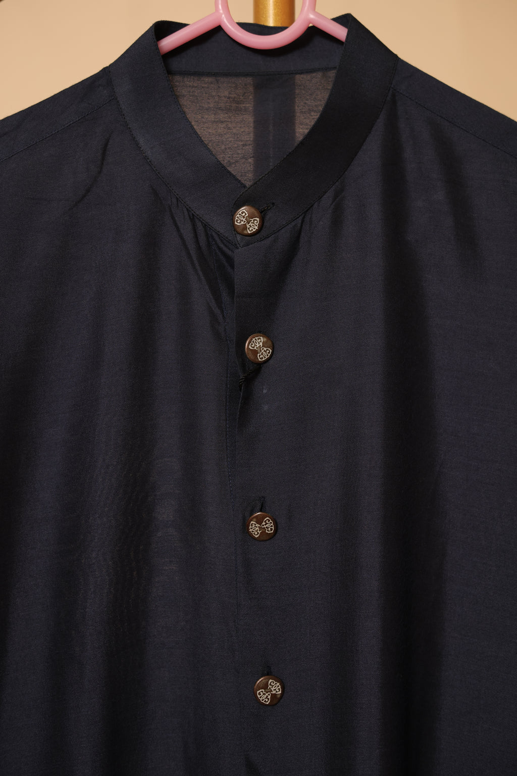 Men’s Black Button-Down Designer Kurta