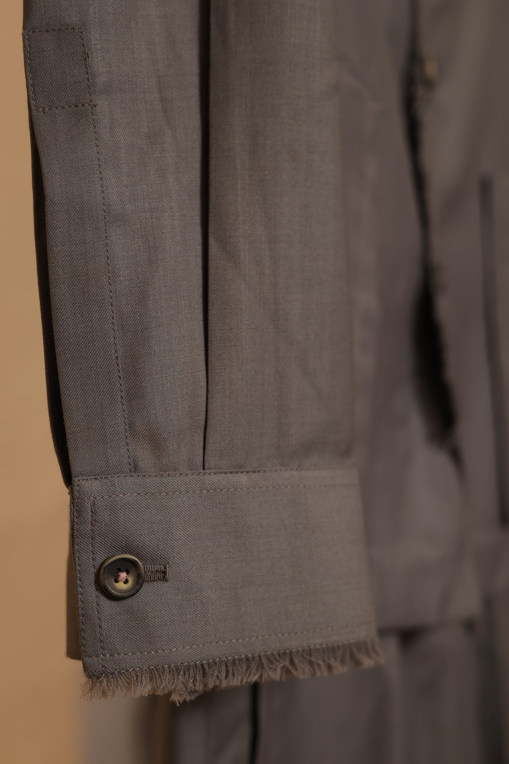 Men’s Taupe Grey Button-Down Co-Ord Set