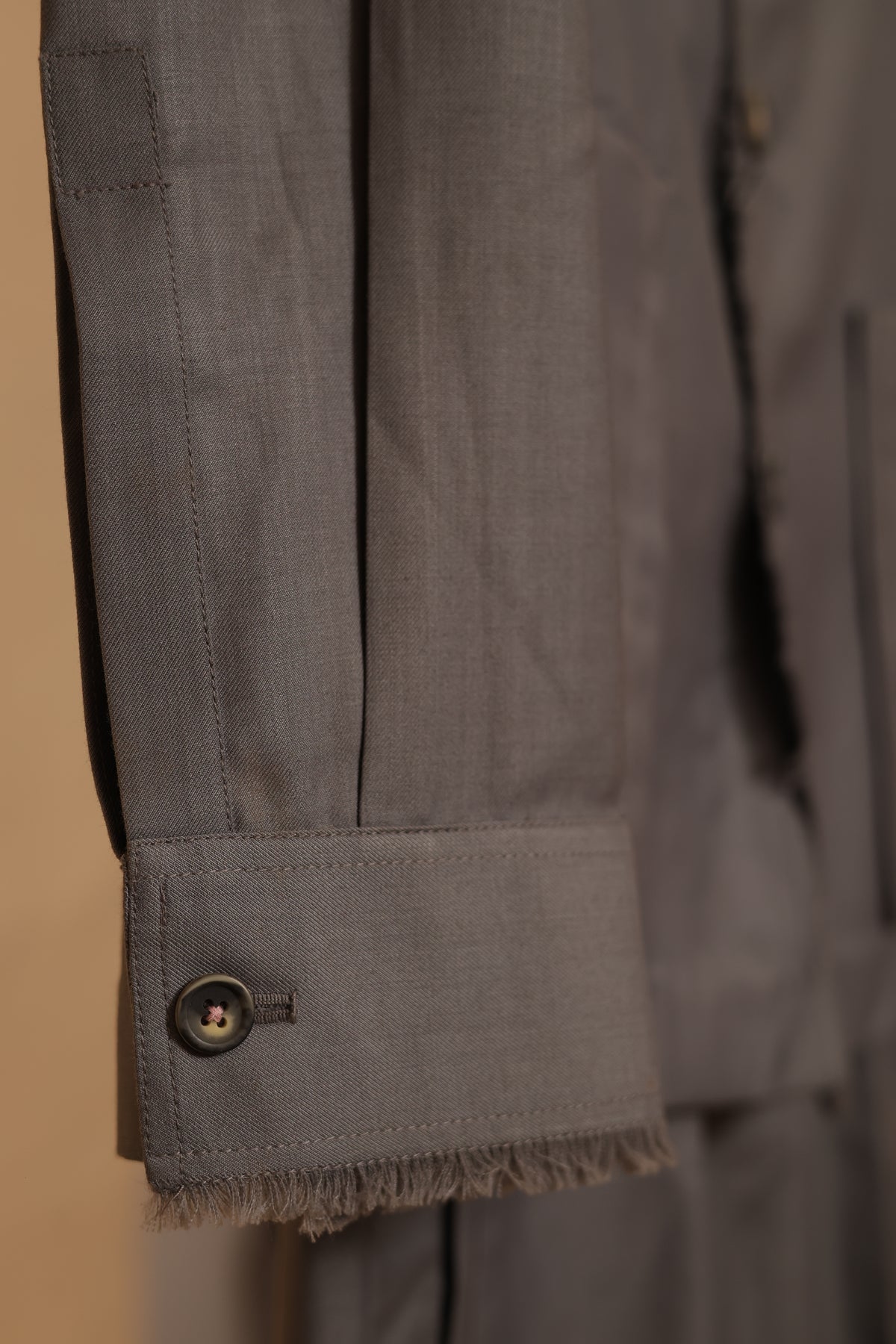 Men’s Taupe Grey Button-Down Co-Ord Set