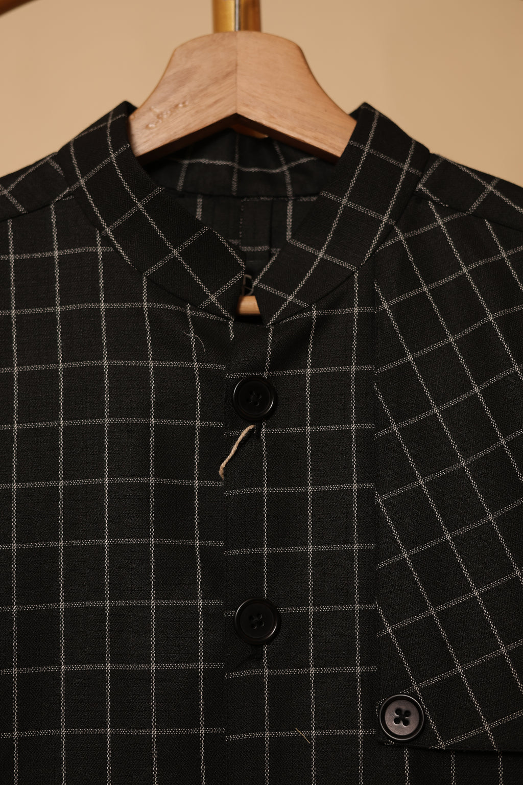 Men’s Black Windowpane Check Co-Ord Set
