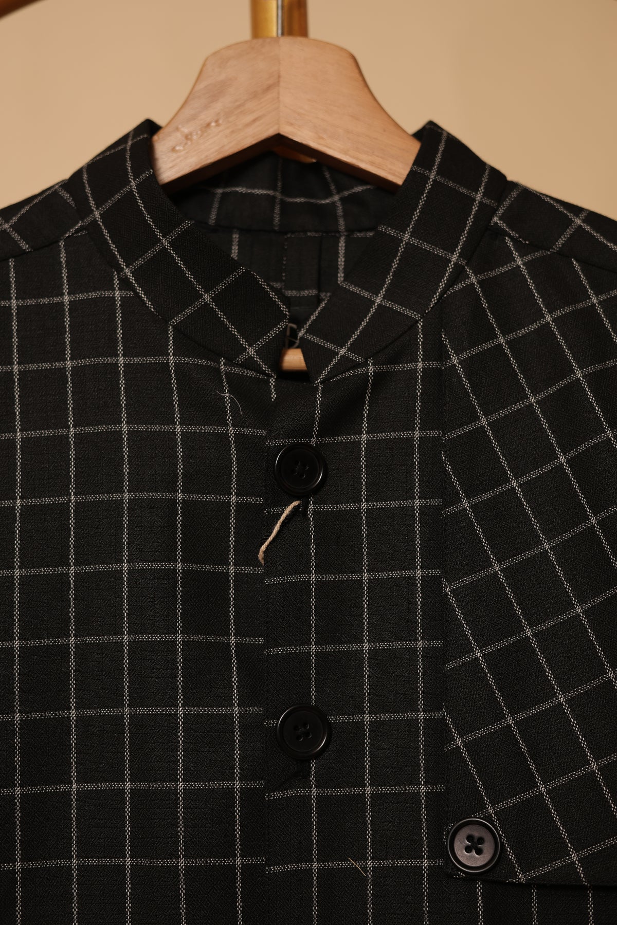 Men’s Black Windowpane Check Co-Ord Set