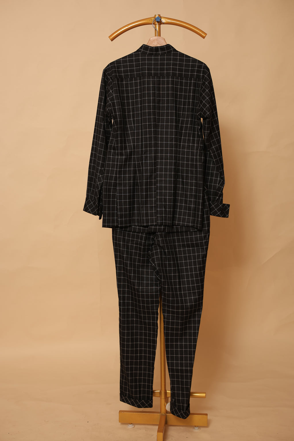 Men’s Black Windowpane Check Co-Ord Set