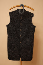 Men’s Black Paisley Pattern Designer Waistcoat