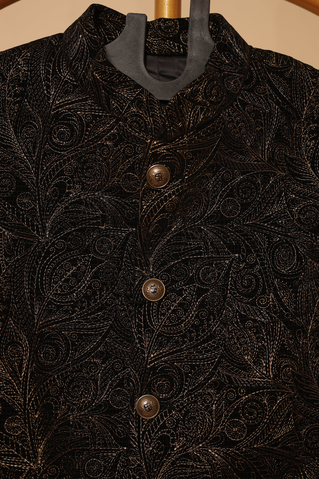 Men’s Black Paisley Pattern Designer Waistcoat