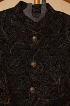 Men’s Black Paisley Pattern Designer Waistcoat