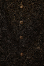 Men’s Black Paisley Pattern Designer Waistcoat