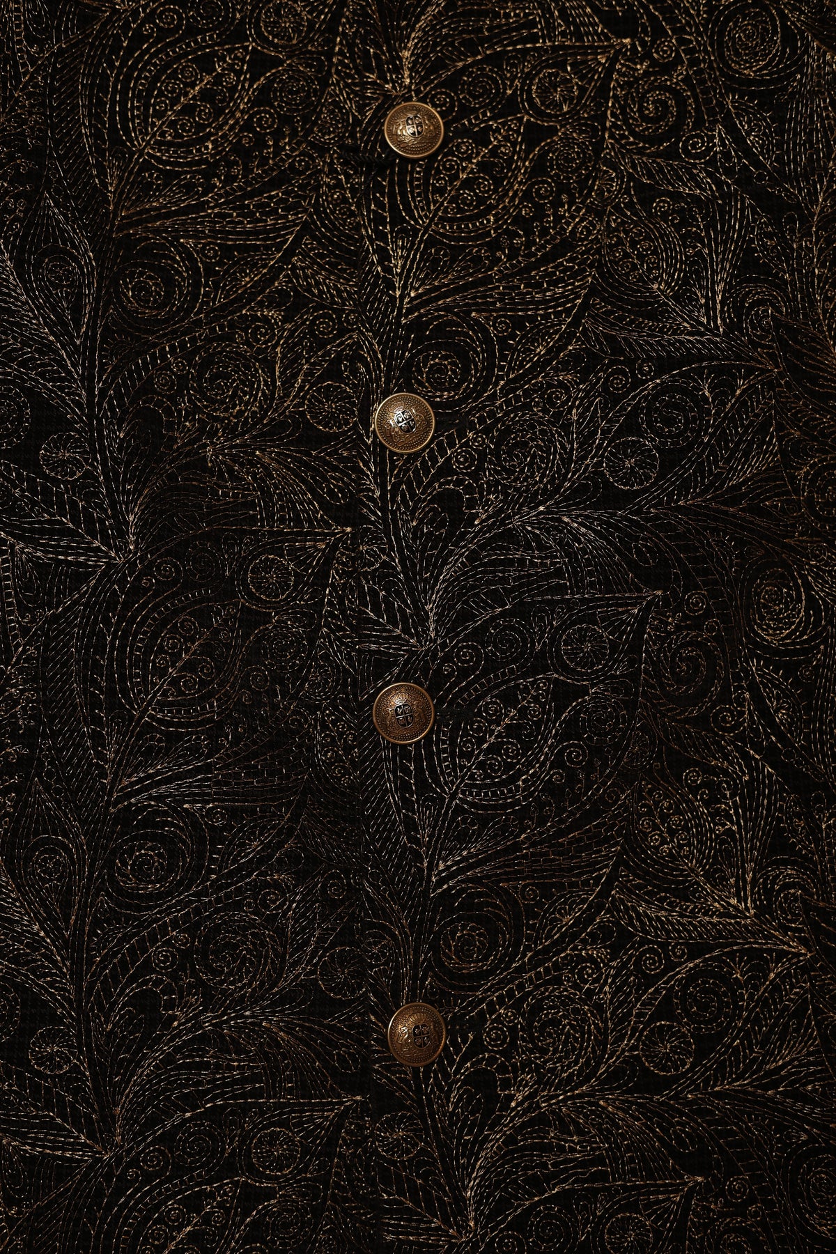 Men’s Black Paisley Pattern Designer Waistcoat