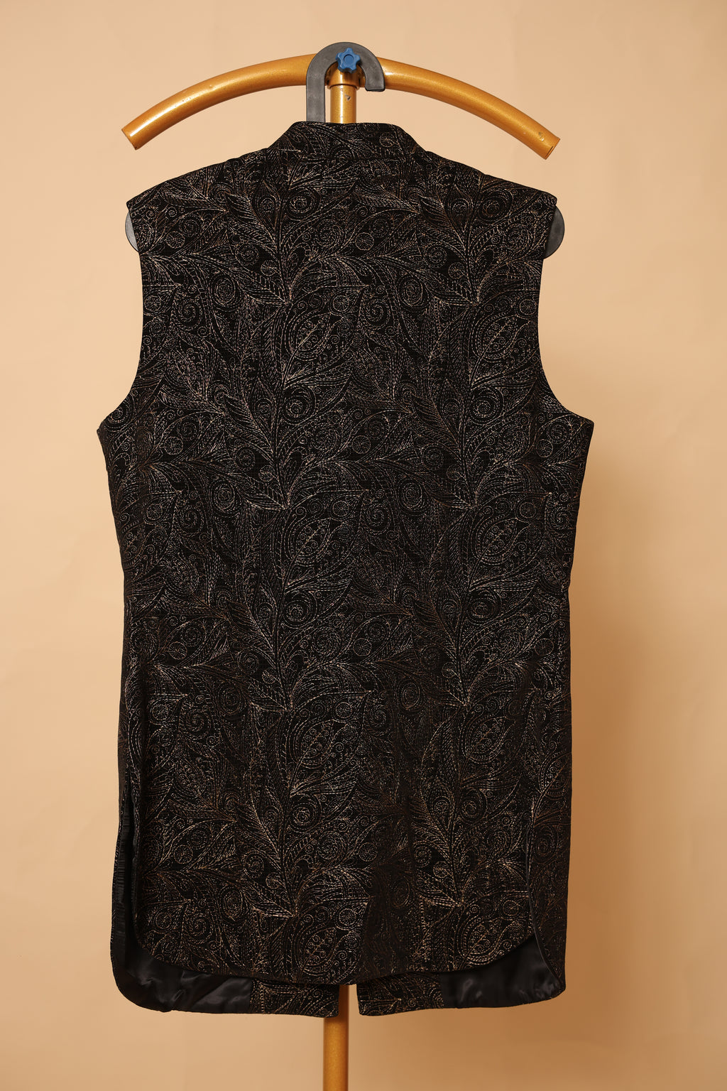 Men’s Black Paisley Pattern Designer Waistcoat