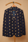 Men’s Midnight Blue Gold Leaf Designer Blazer