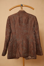 Men’s Rust Brown Textured Blazer & Waistcoat Set