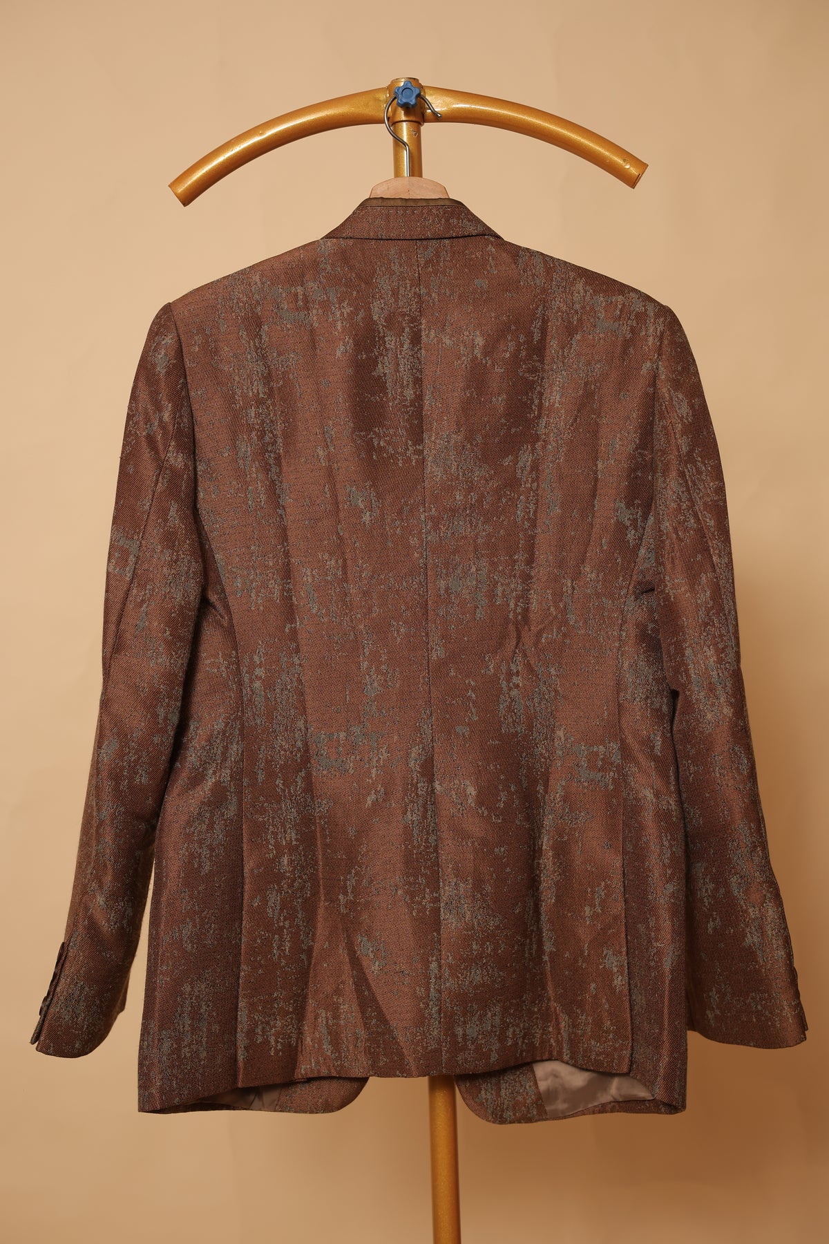 Men’s Rust Brown Textured Blazer & Waistcoat Set