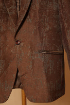Men’s Rust Brown Textured Blazer & Waistcoat Set