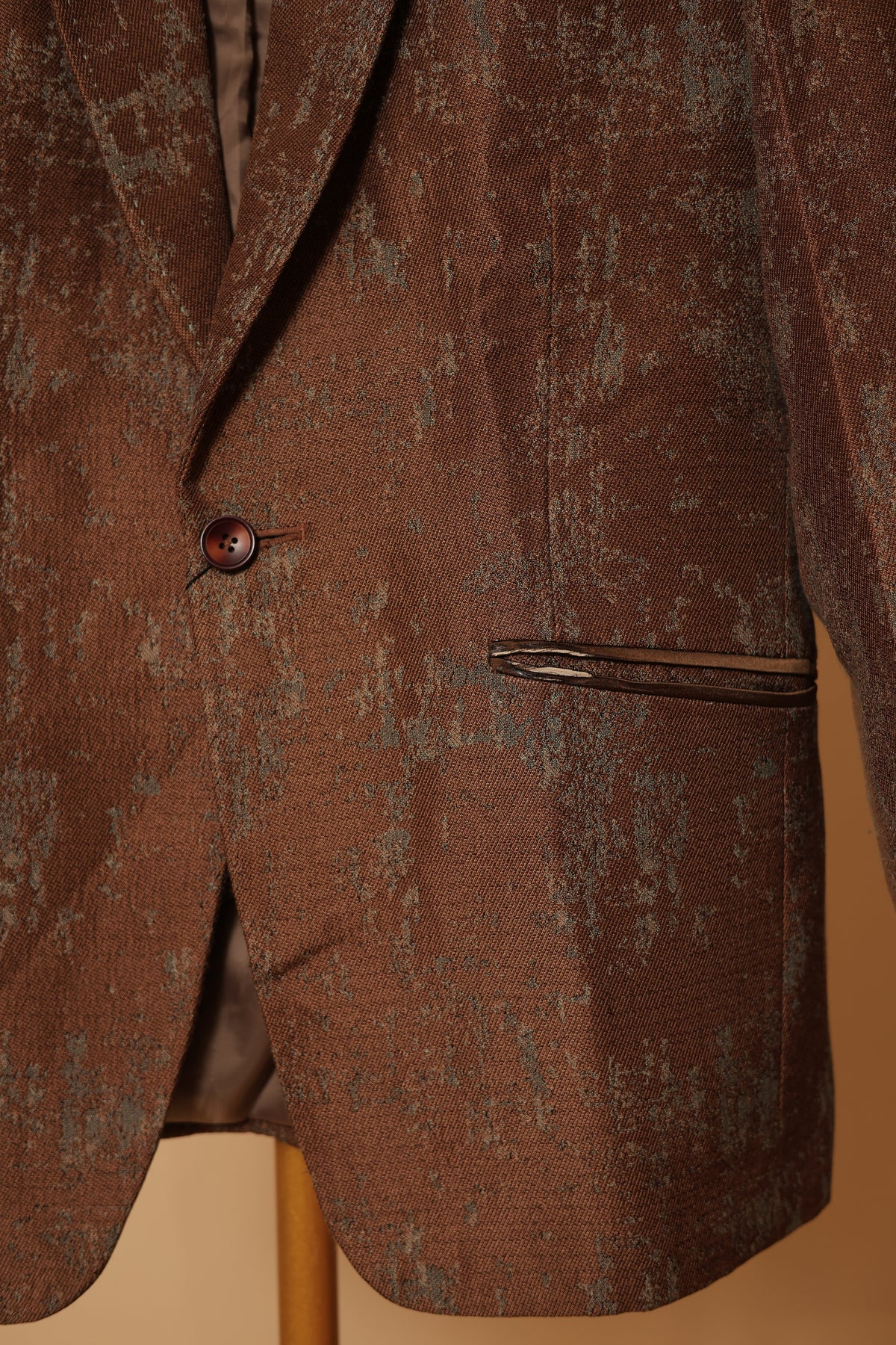 Men’s Rust Brown Textured Blazer & Waistcoat Set