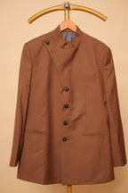 Men's Rust Brown Asymmetric Bandhgala Jacket