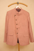 Men’s Peach Asymmetric Button Blazer