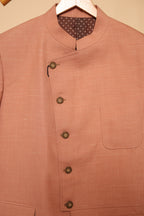 Men’s Peach Asymmetric Button Blazer