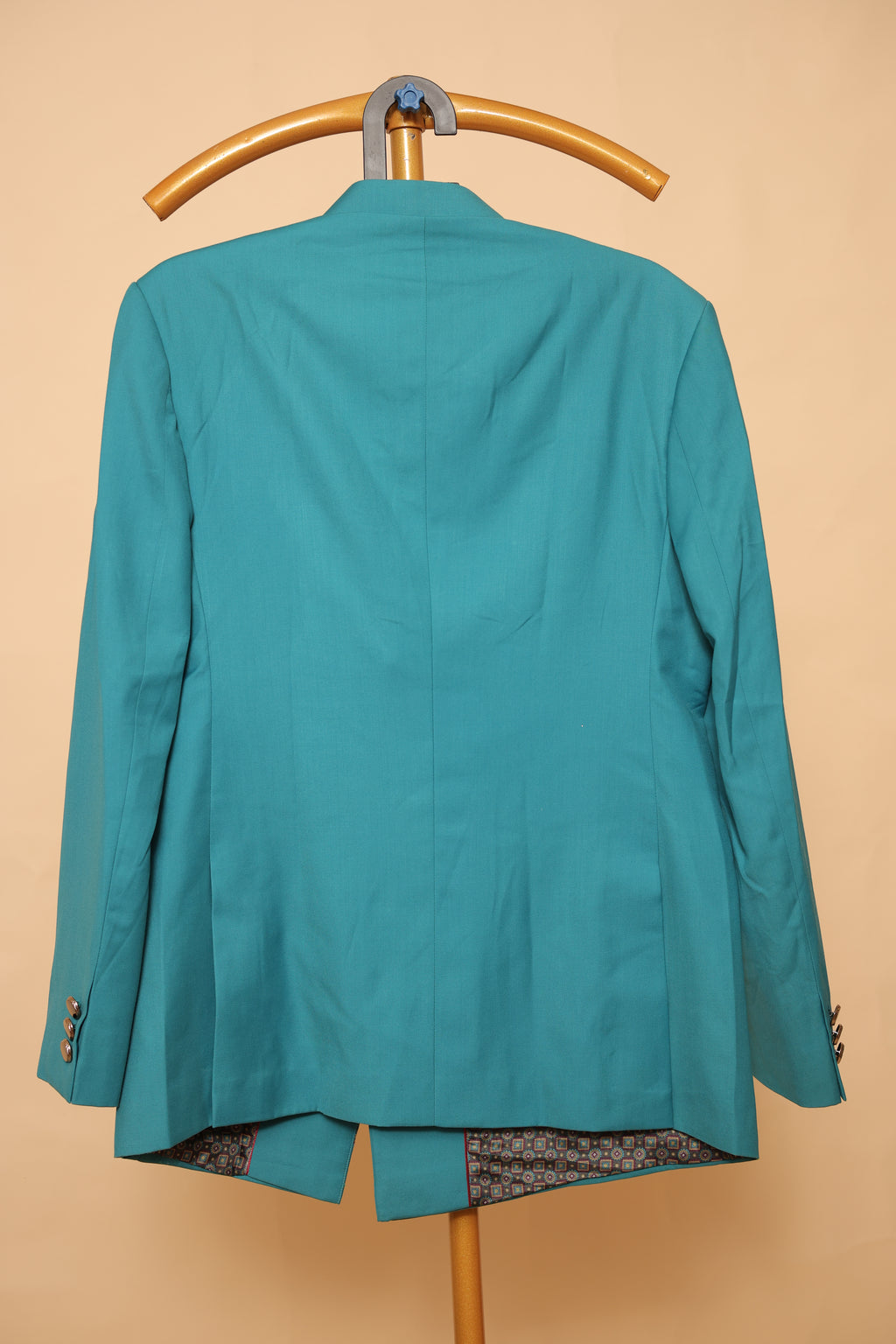 Men’s Teal Blue Asymmetric Designer Blazer
