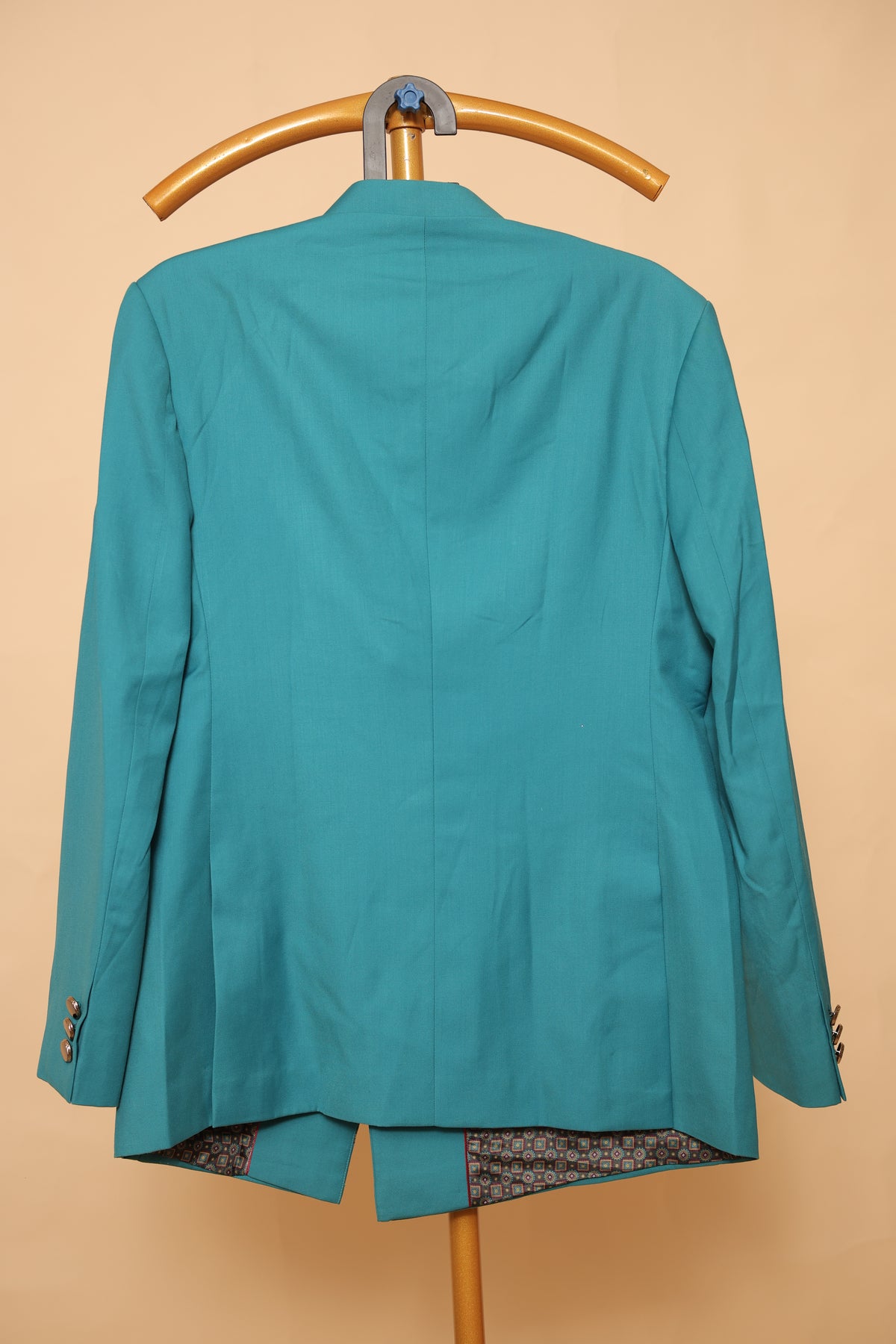 Men’s Teal Blue Asymmetric Designer Blazer