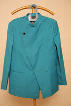 Men’s Teal Blue Asymmetric Designer Blazer