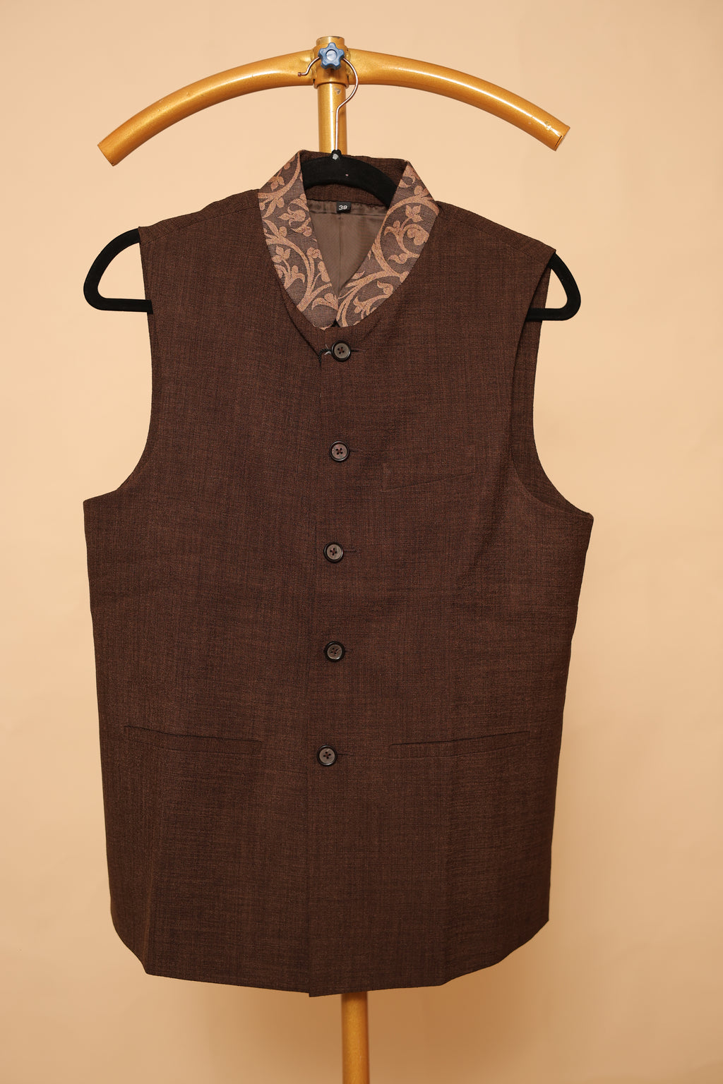Men’s Dark Brown Designer Nehru Waistcoat