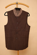 Men’s Dark Brown Designer Nehru Waistcoat
