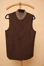Men’s Dark Brown Designer Nehru Waistcoat