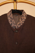 Men’s Dark Brown Designer Nehru Waistcoat