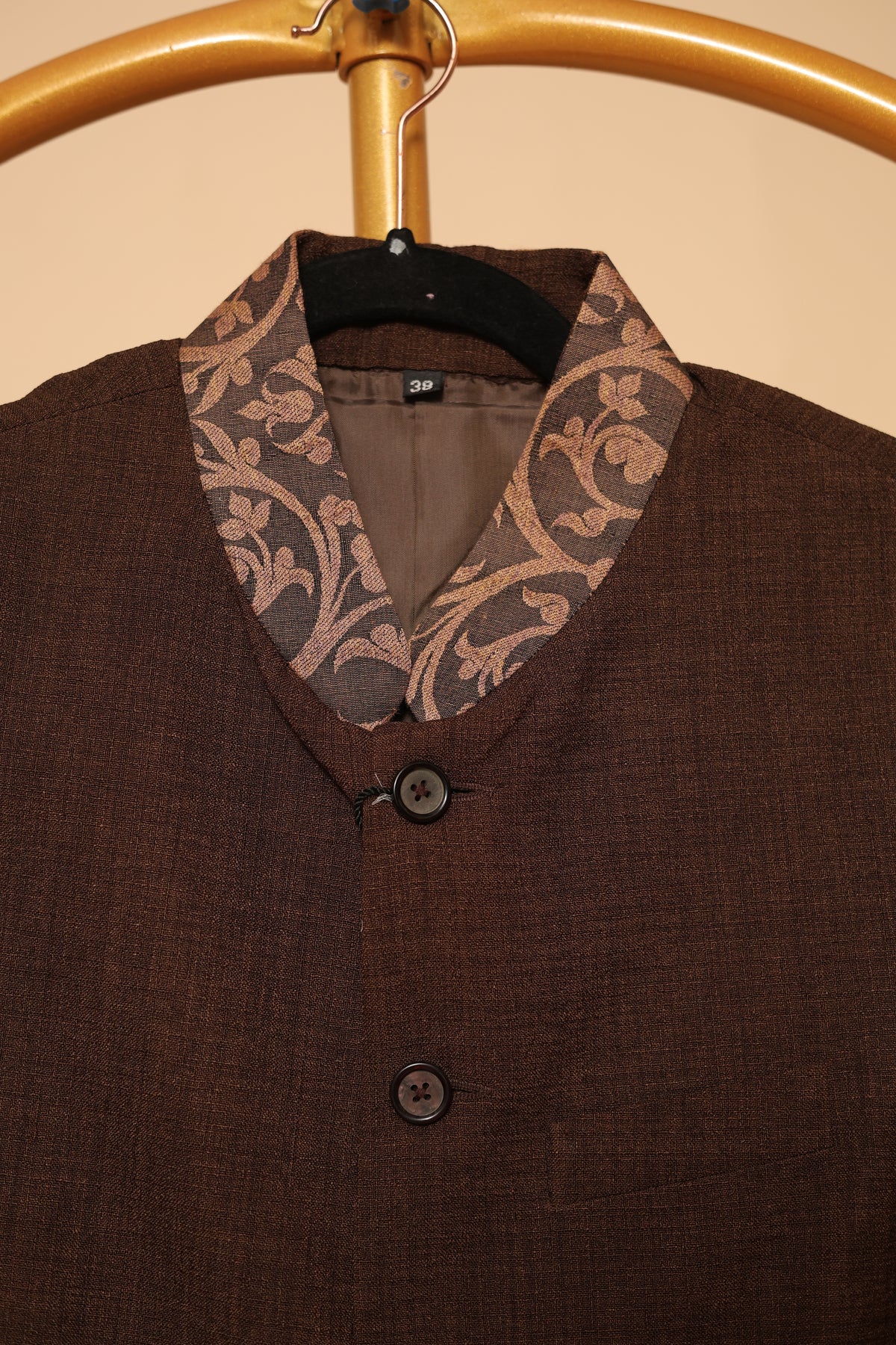 Men’s Dark Brown Designer Nehru Waistcoat