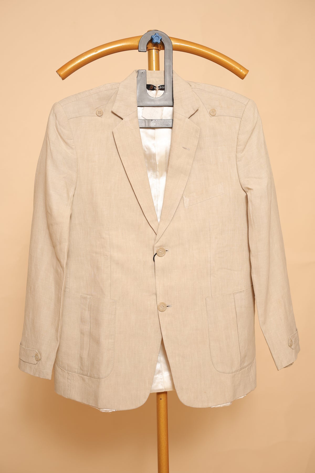 Men’s Beige Classic Two-Button Blazer