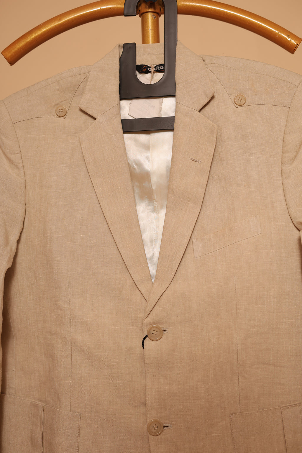 Men’s Beige Classic Two-Button Blazer