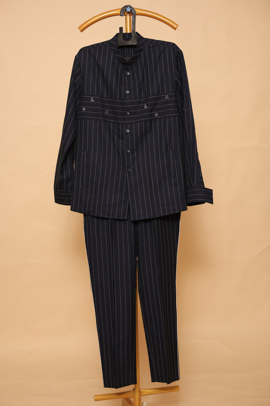 Men’s Black Pinstripe Designer Co-Ord Set