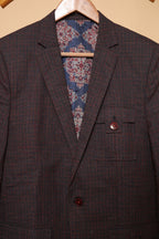 Men’s Wine Red Textured Blazer
