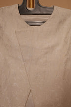 Men’s Ivory Jacquard Asymmetric Waistcoat