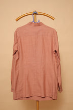 Men’s Peach Mandarin Collar Designer Shirt