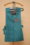 Men’s Teal Blue Embroidered Nehru Jacket