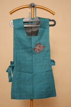 Men’s Teal Blue Embroidered Nehru Jacket