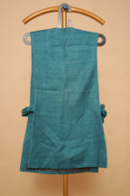 Men’s Teal Blue Embroidered Nehru Jacket