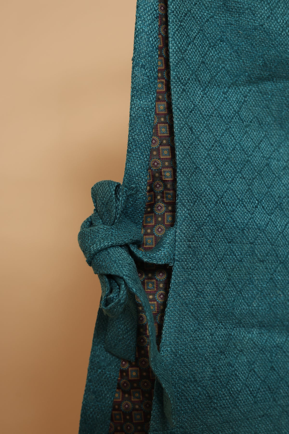 Men’s Teal Blue Embroidered Nehru Jacket