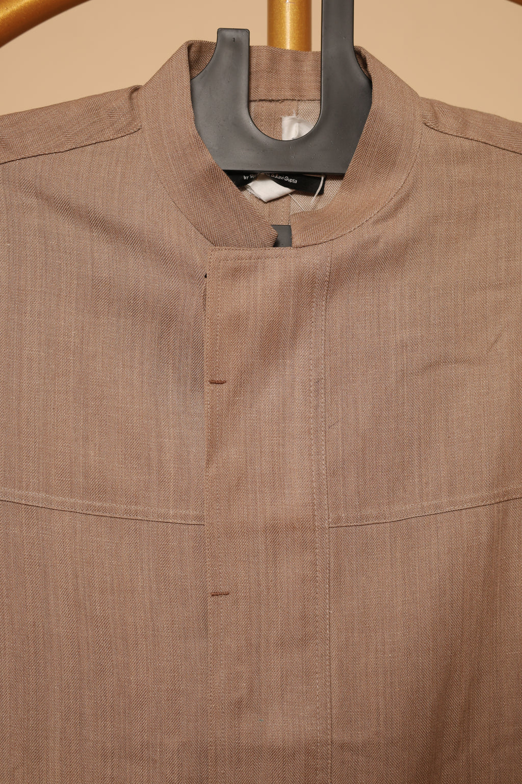Men’s Beige Minimalist Ethnic Shirt