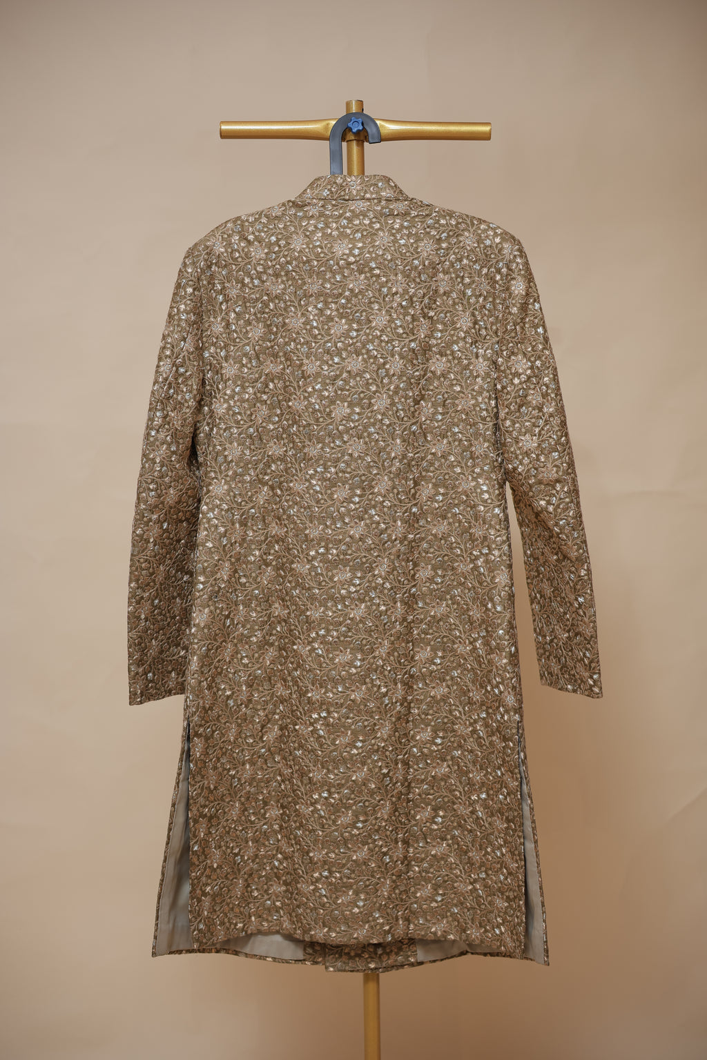 Men’s Brown Gold-Tone Embroidered Sherwani