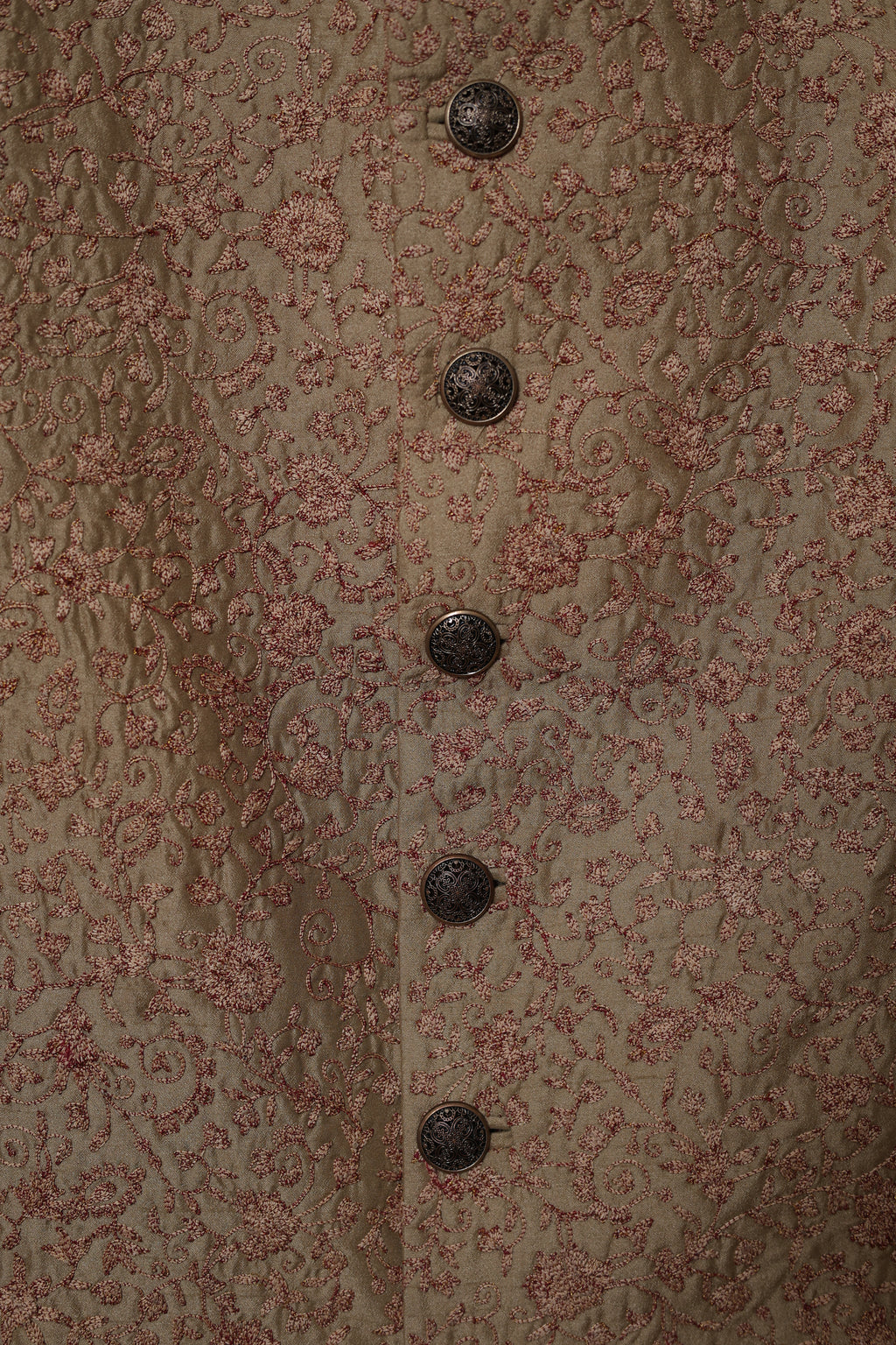 Olive Gold Floral Embroidered Sherwani