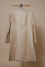 Men’s Champagne Beige Textured Sherwani