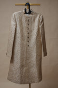 Men’s Champagne Beige Textured Sherwani